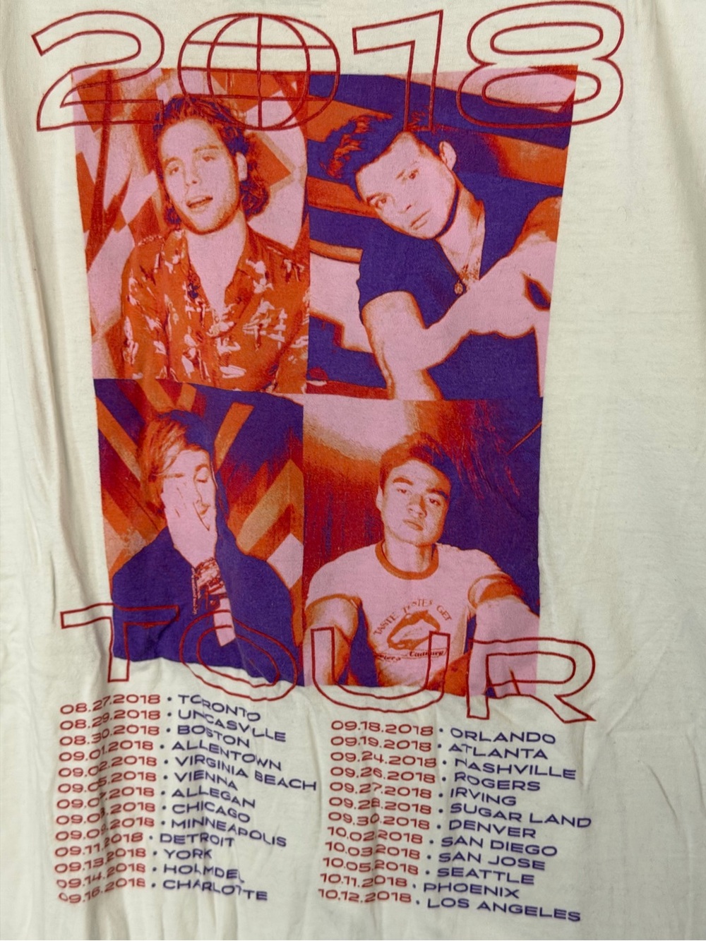5 Seconds of Summer 5SOS Youngblood Meet You There Tour 2018 Shirt White XL